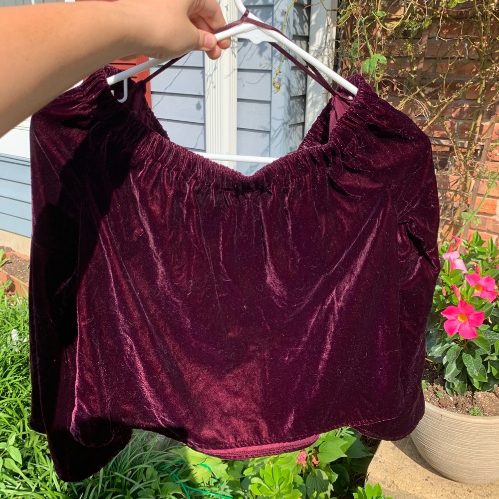 Velvet Off the Shoulder Top